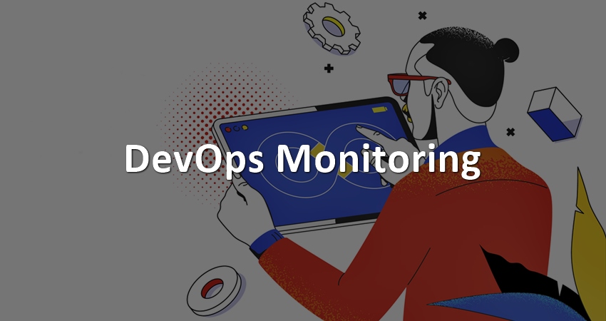 DevOps - development cycles of Automation and monitoring at all steps of software construction. Man writing script ai tech support devops creating digital solution front-end. Vector illustration